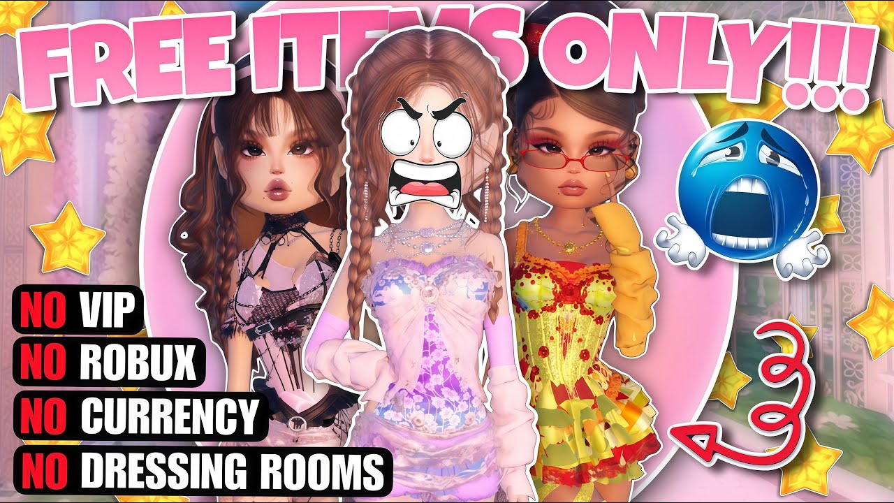 ONLY Using *FREE* Items In Dress To Impress!! (HARDEST Challenge Yet!!)