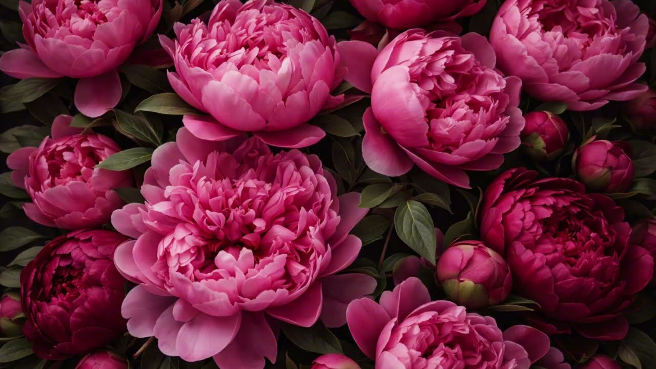 Peony Meadow | Vintage Floral TV Art for Samsung Frame, LG OLED & Sony Bravia (Silent 4K, 2 Hours)