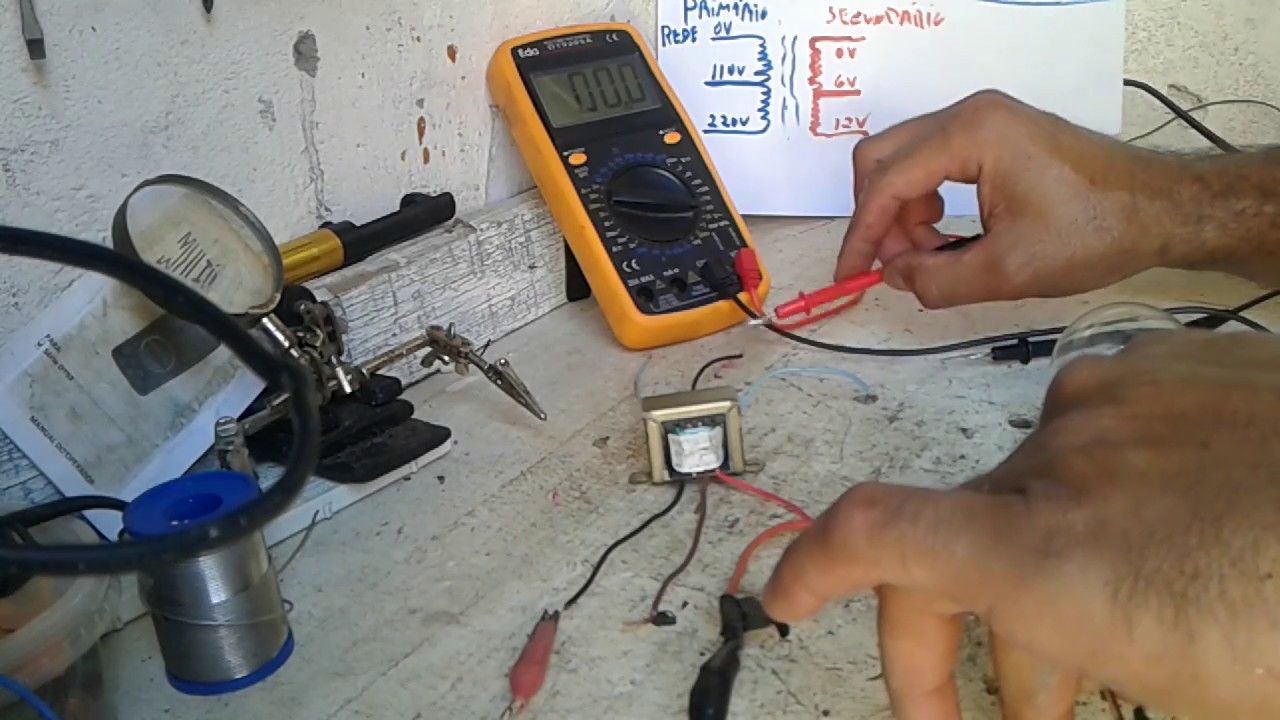 LIGAÇÂO DE TRANSFORMADOR 110/220V COM SAÍDA 12V e 6V