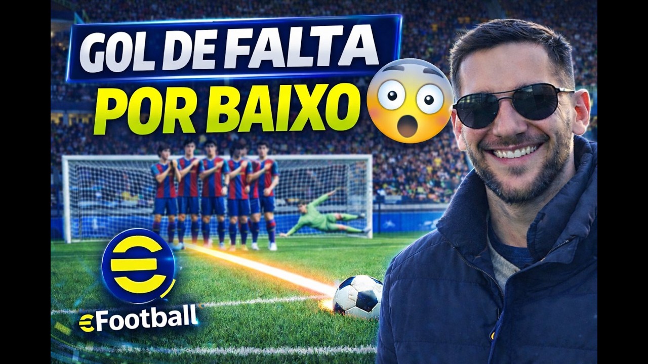Como Fazer Gol de Falta por Baixo da Barreira no eFootball (Passo a Passo)