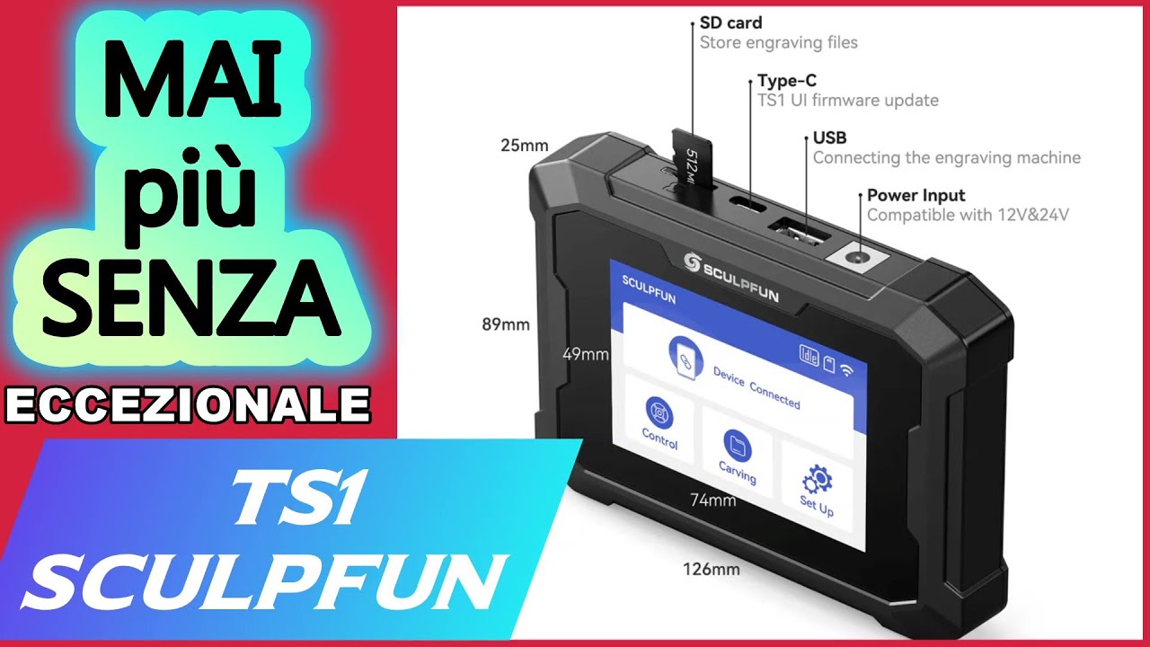 Touch Screen TS1 SCULPFUN funziona offline o con WiFi da remoto
