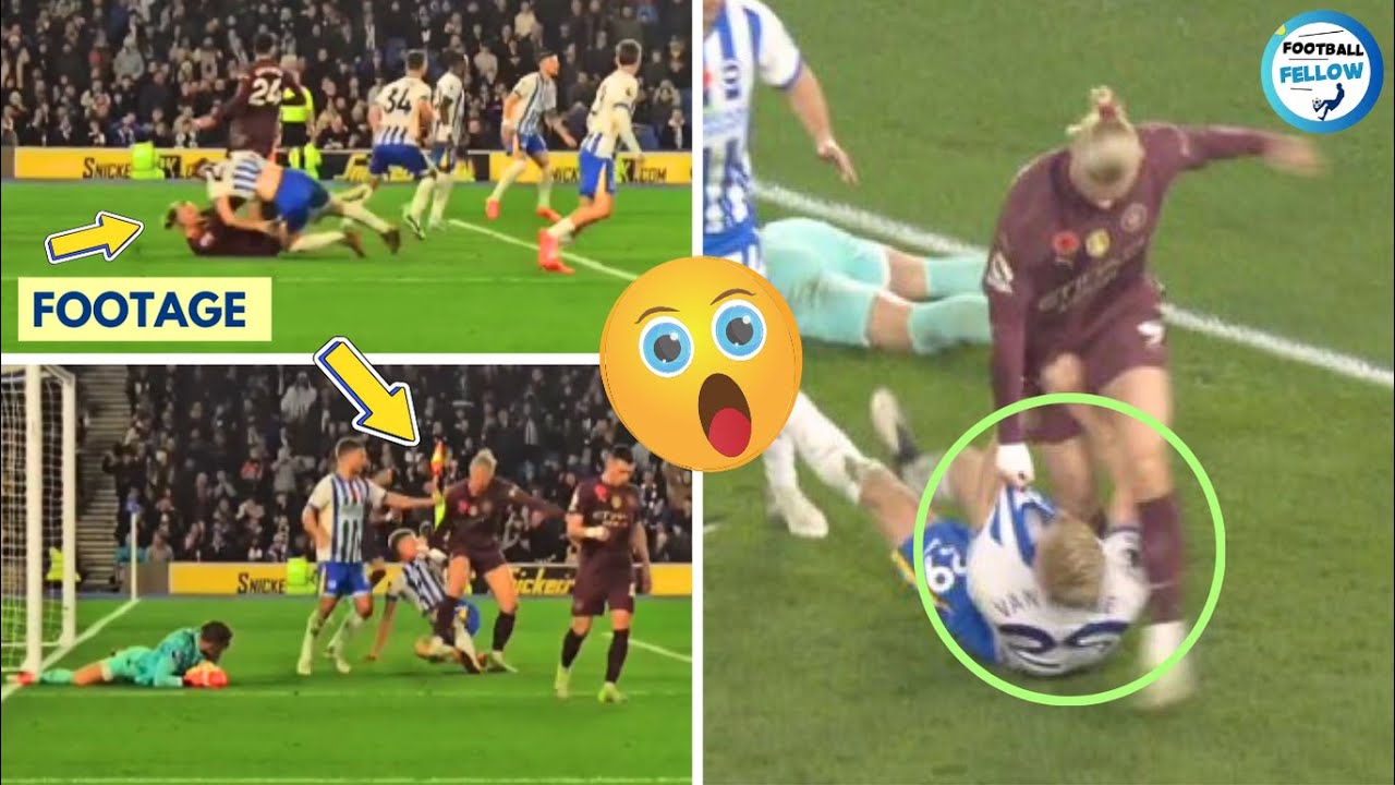 👿Haaland&rsquo;s Heated Clash with Van Hecke During Brighton vs Man City 2-1!
