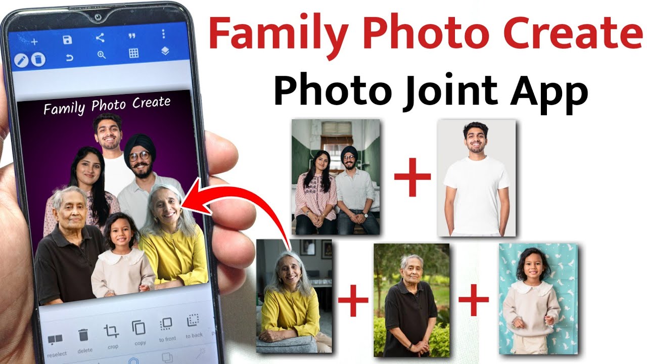 Photo Joint App Combine Multiple Photos in One Background | Create Family Photo Part 2