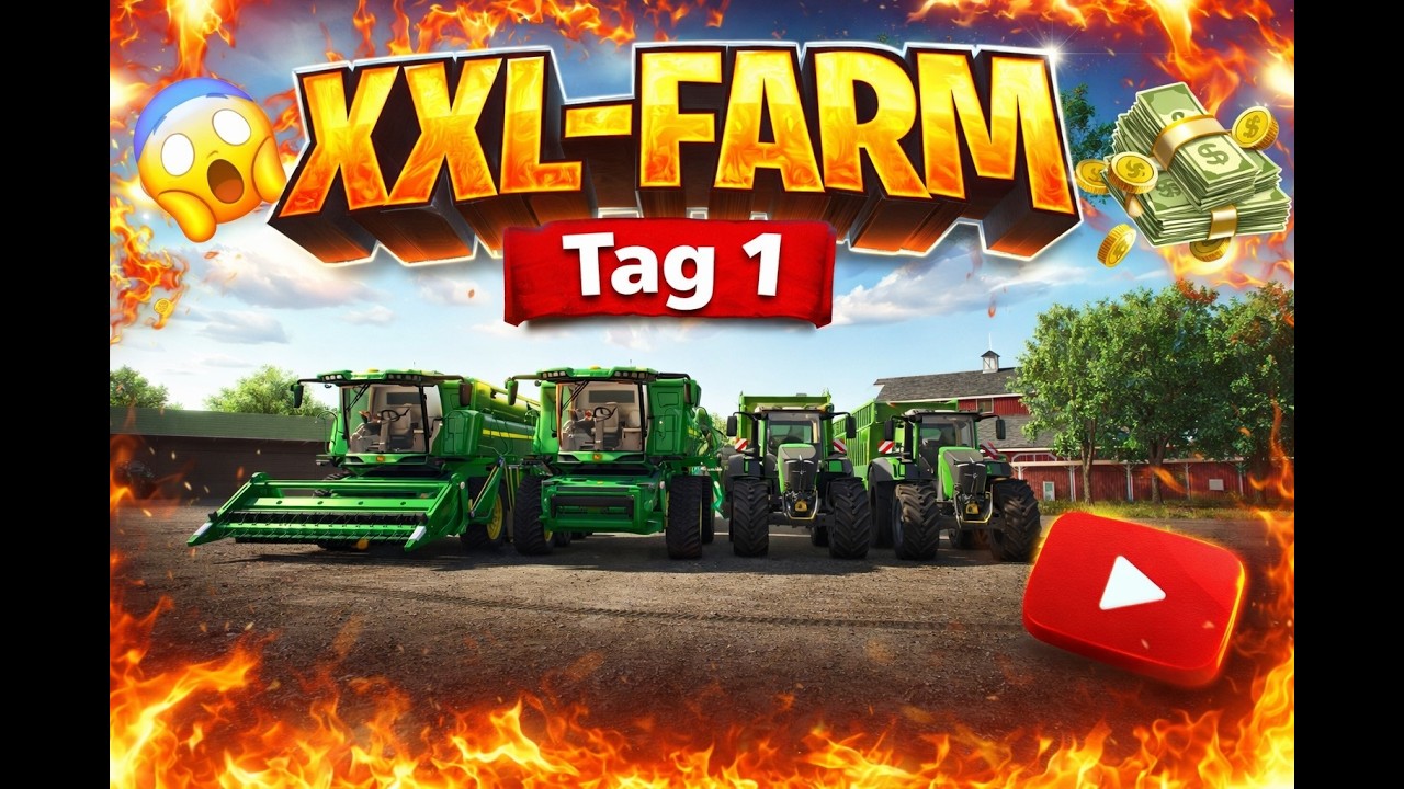 [GER] 80 Hektar Hafer Dreschen!! 😱😱😱😱 Unglaublich! 🚬 [XXL-Farm Tag 1] #farming #ls25 #ls #landwirte