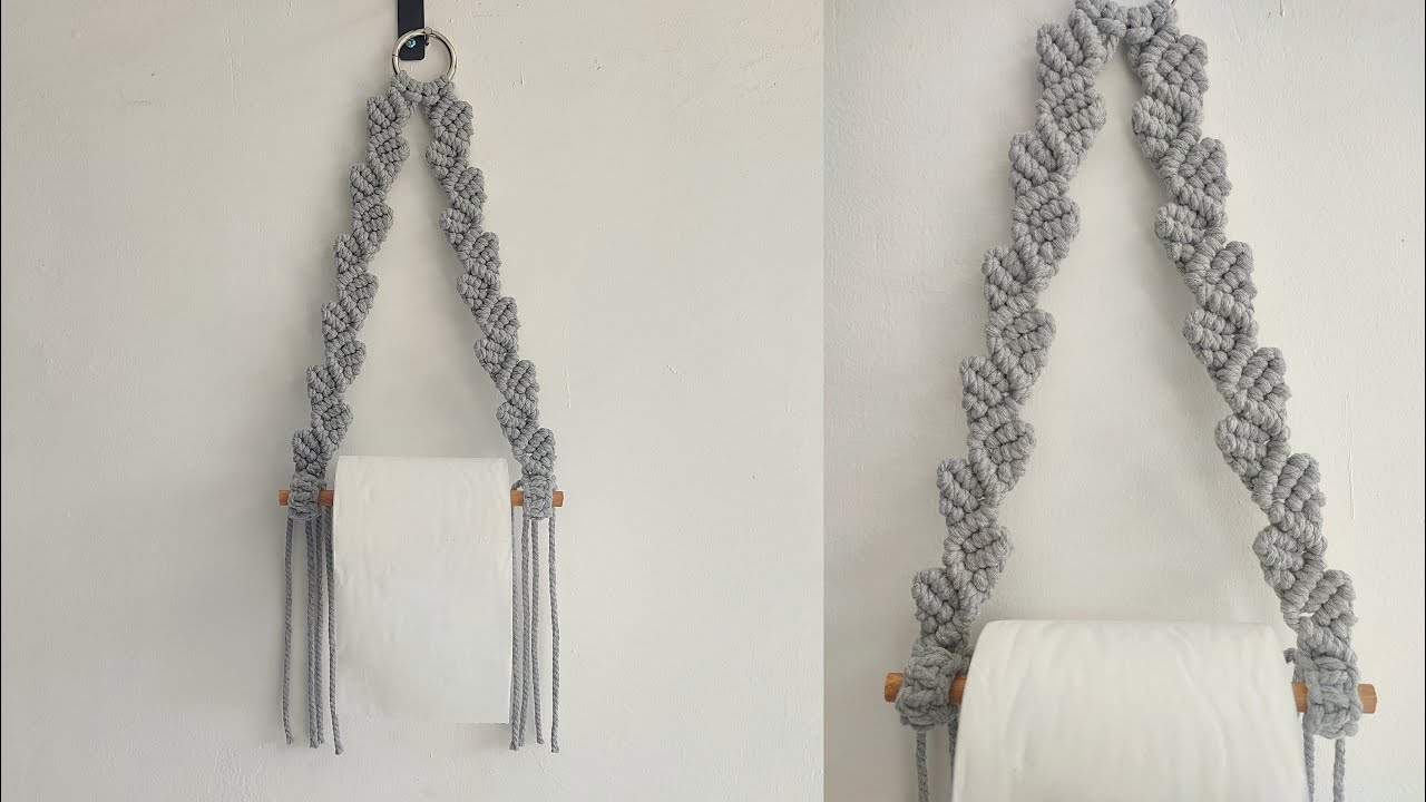 Macrame Tissue Holder | Cara Membuat Gantungan Tisu Gulung | Macrame Tutorial
