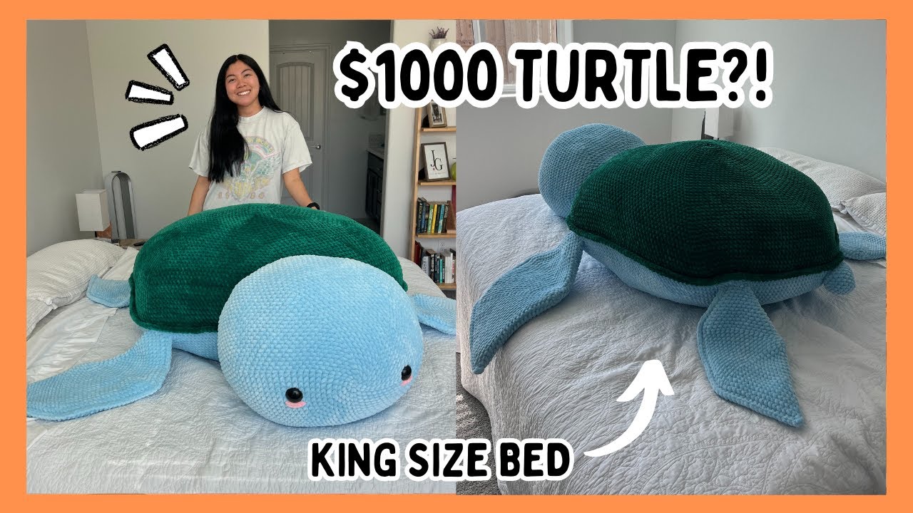 Crocheting A $1,000 Plushie?! Finish My LARGEST Crochet Project With Me 🧶🐢 IT'S DONE! Part 3