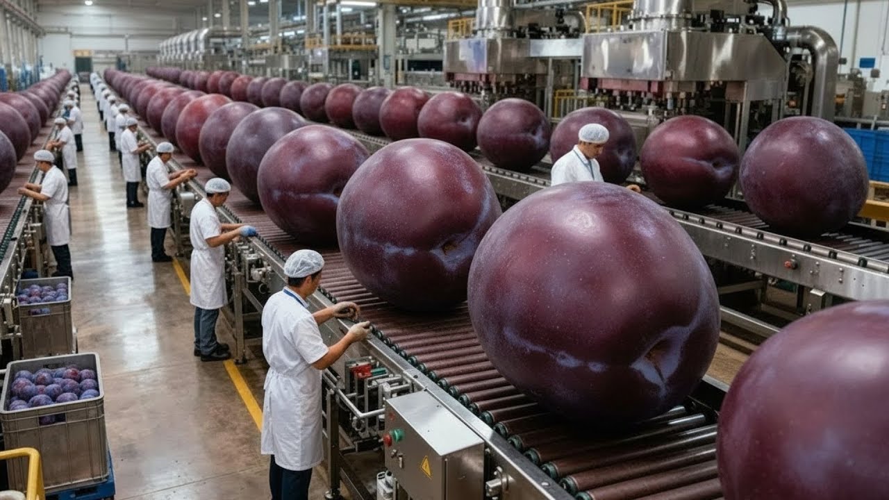 Inside the red plum processing factory: a wonderful family dessert (The entire process)