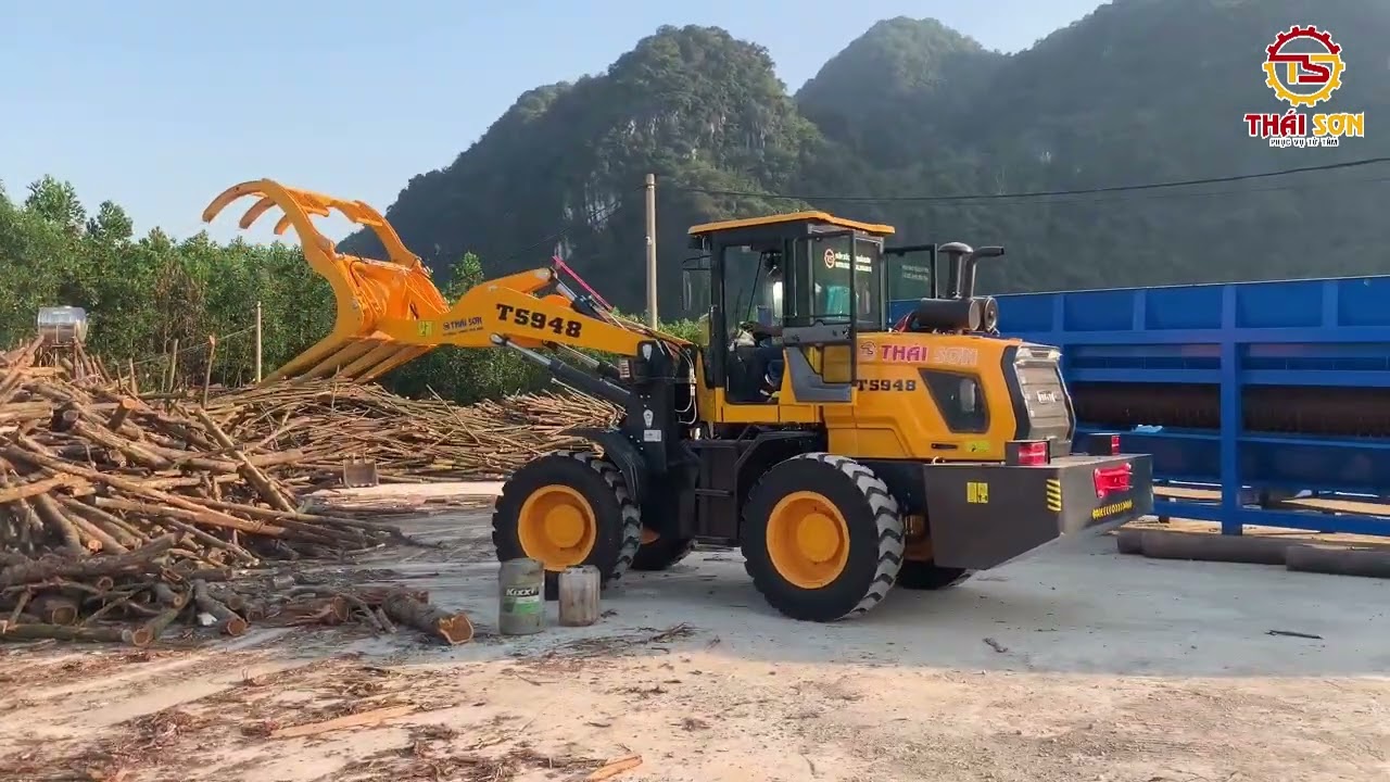 🔥 Máy Xúc Lật Thái Sơn TS948K Càng Kẹp 85kW - Càng Kẹp Gỗ Bền Bỉ, Tiết Kiệm Chi Phí 🚀LH 0945 393 666