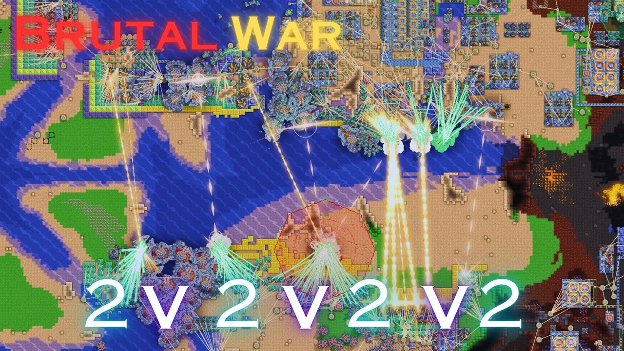 Brutal War in Mindustry (2v2v2v2)