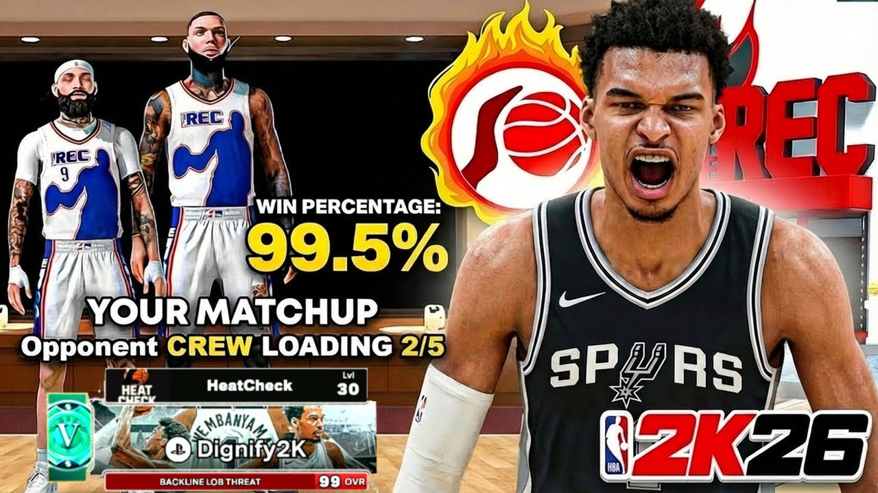 RED PLATE RANDOM REC on a 7'4 VICTOR WEMBANYAMA BUILD (NBA 2K26)