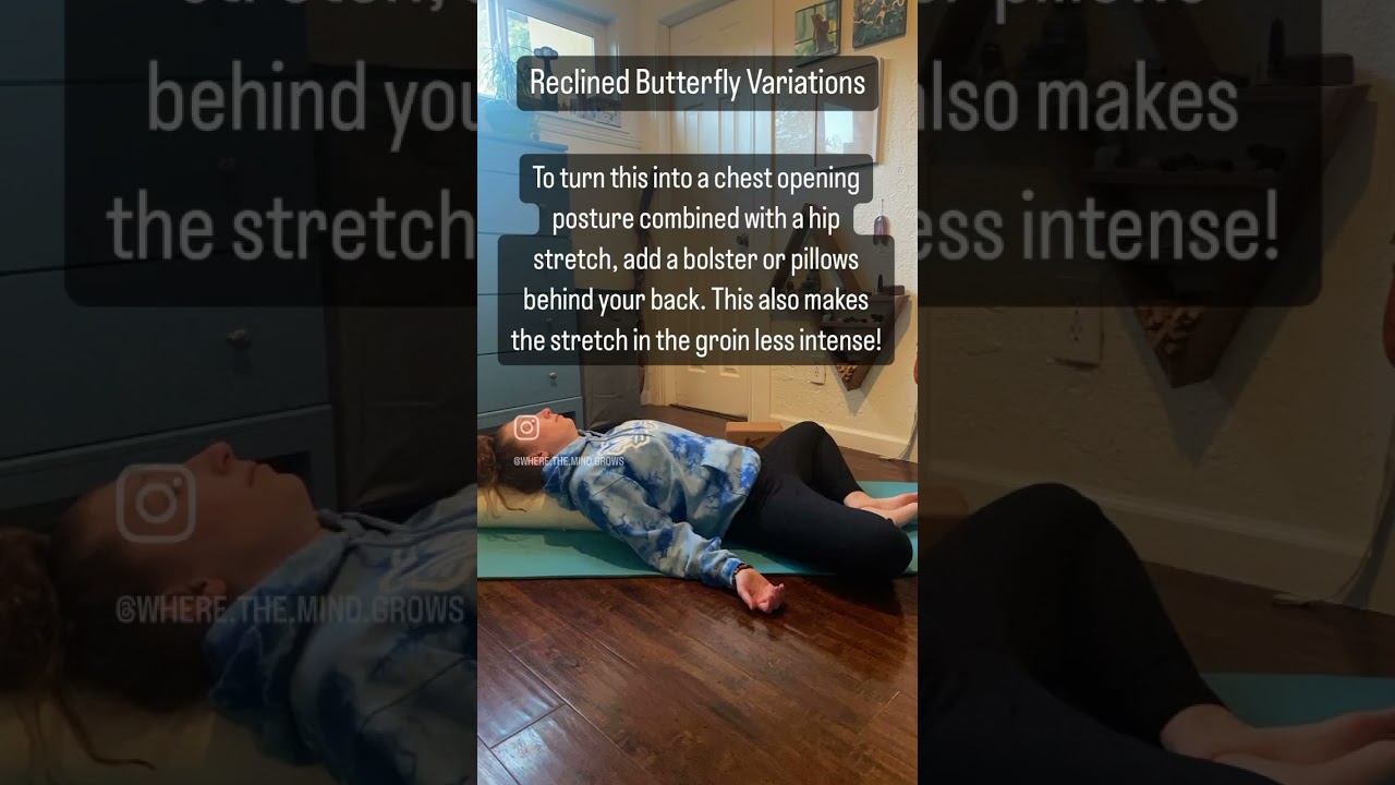 Reclined Butterfly Variations 🦋 Like, share, and subscribe for more! #yoga #adaptiveyoga