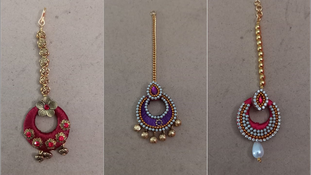 Silk Thread Nethichuti / Maangtikka | How To Make Nethichuti | 3 Different Designs In 1 Video