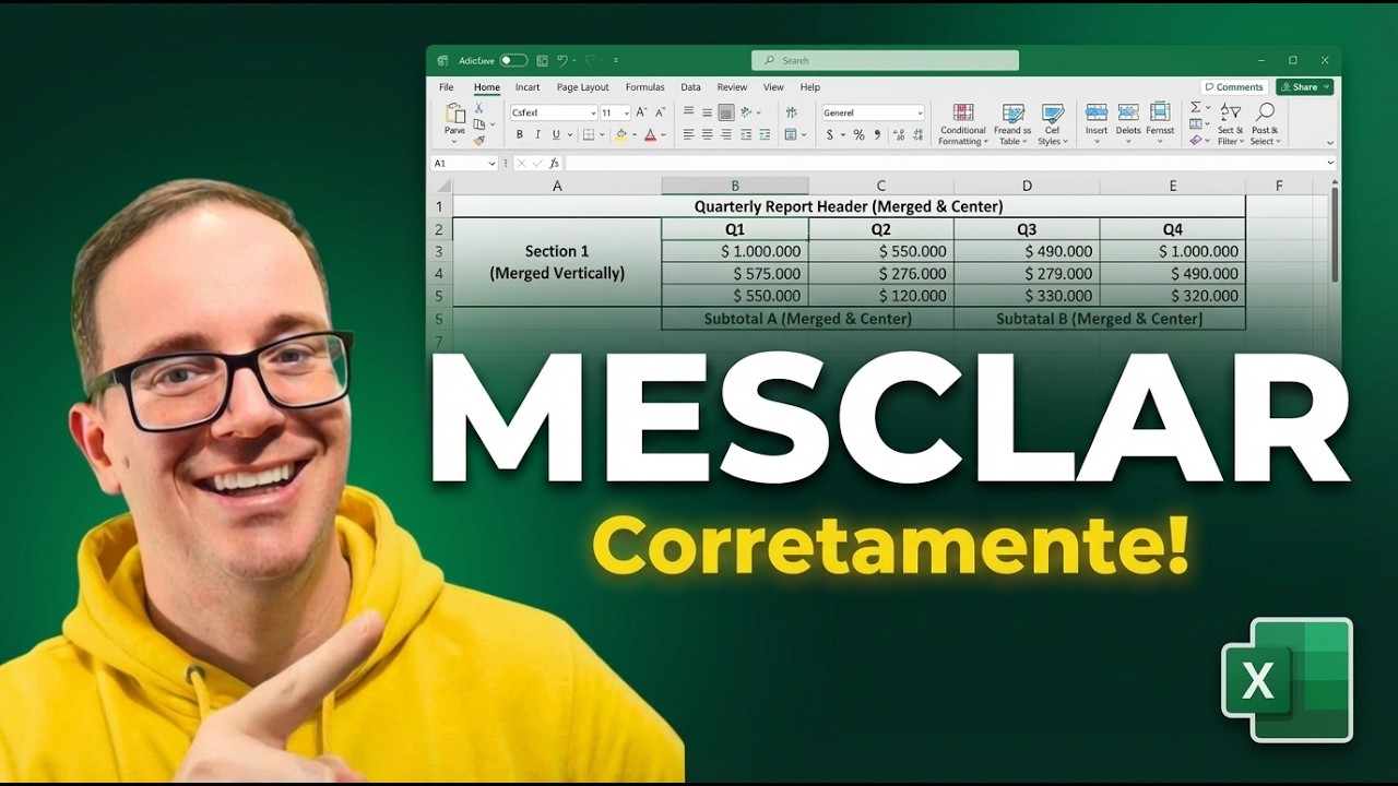 🛑 PARE de Mesclar Células no Excel! Faça desta forma!