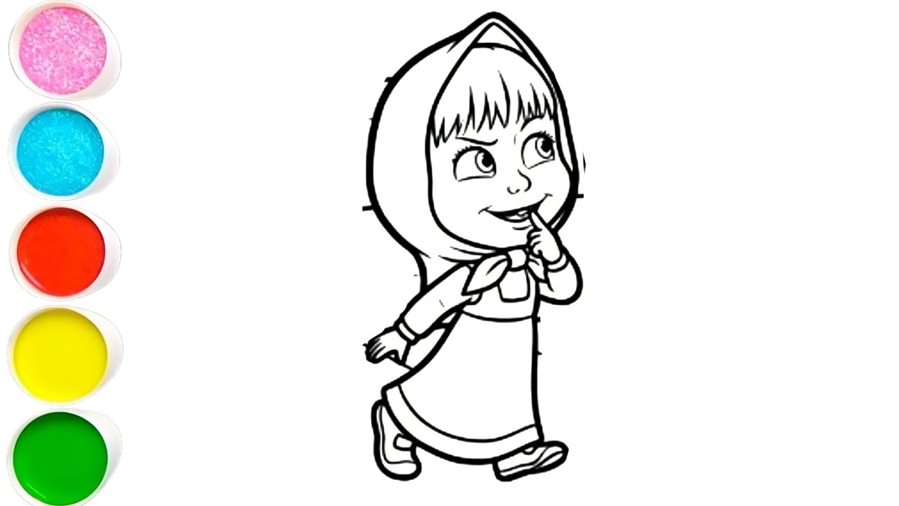 Masha drawing painting and colouring for kids and toddlers 