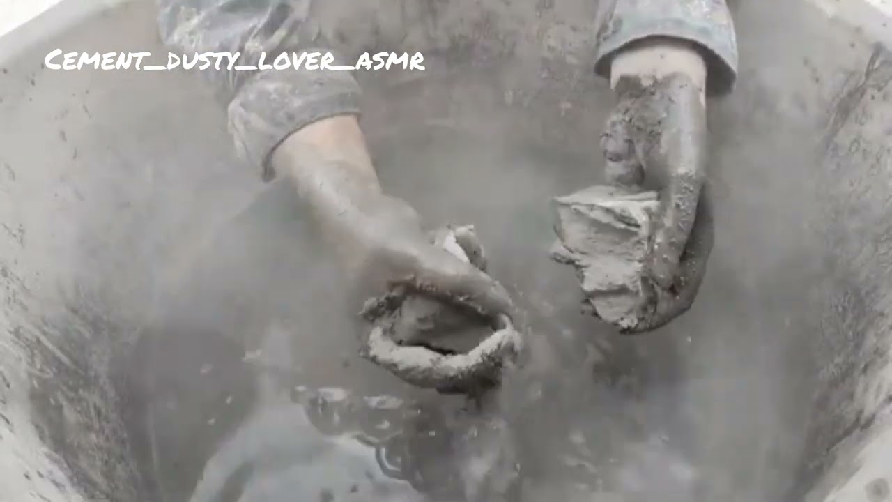 ASMR : Dusty Volcano amazing Pure Cement Crumbling in Water ASMR