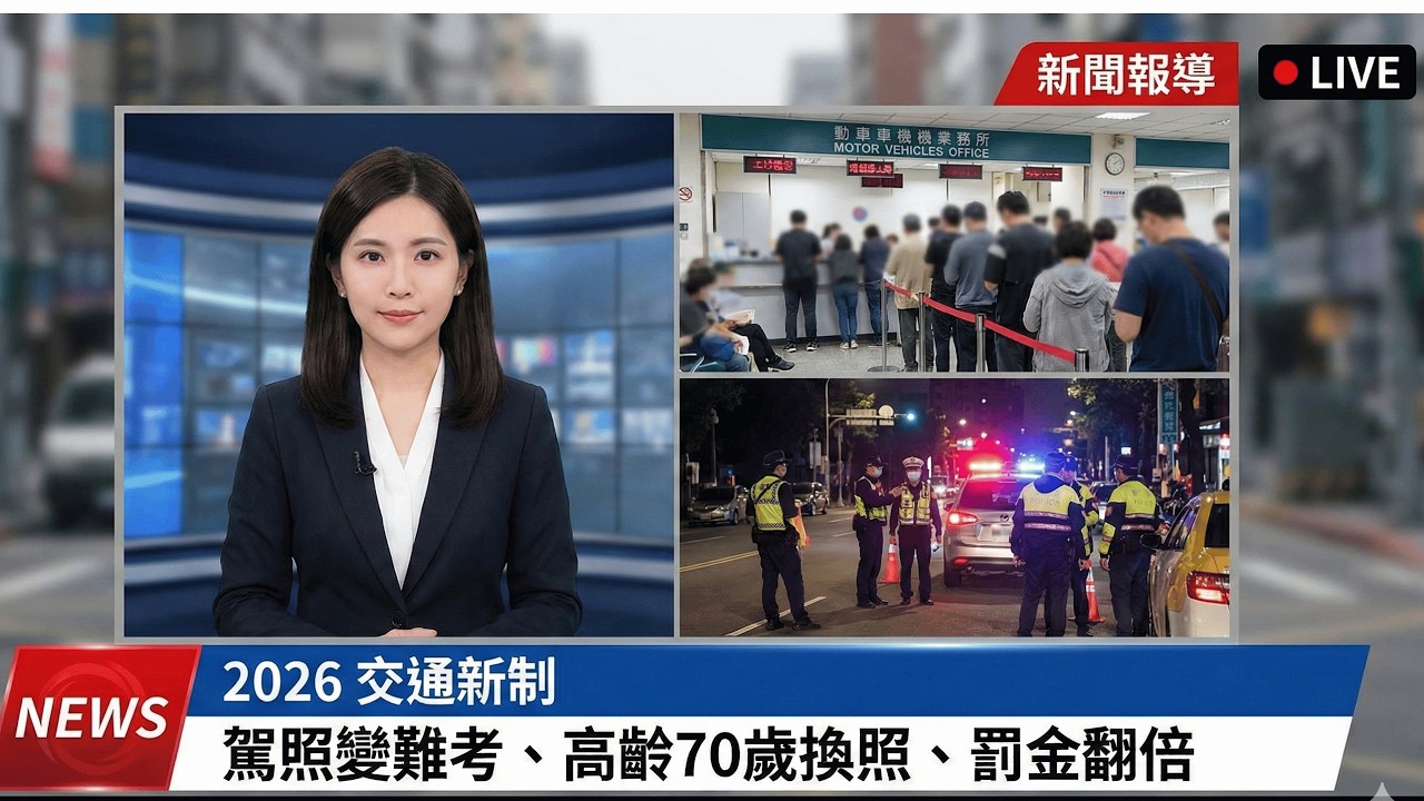 🛑 2026交通新制懶人包！無照駕駛罰6萬？高齡換照下修至70歲？🔔6大變革一次看懂 #2026交通新制 #無照駕駛 #交通法規 #行車安全 #微型電動二輪車 #交通部