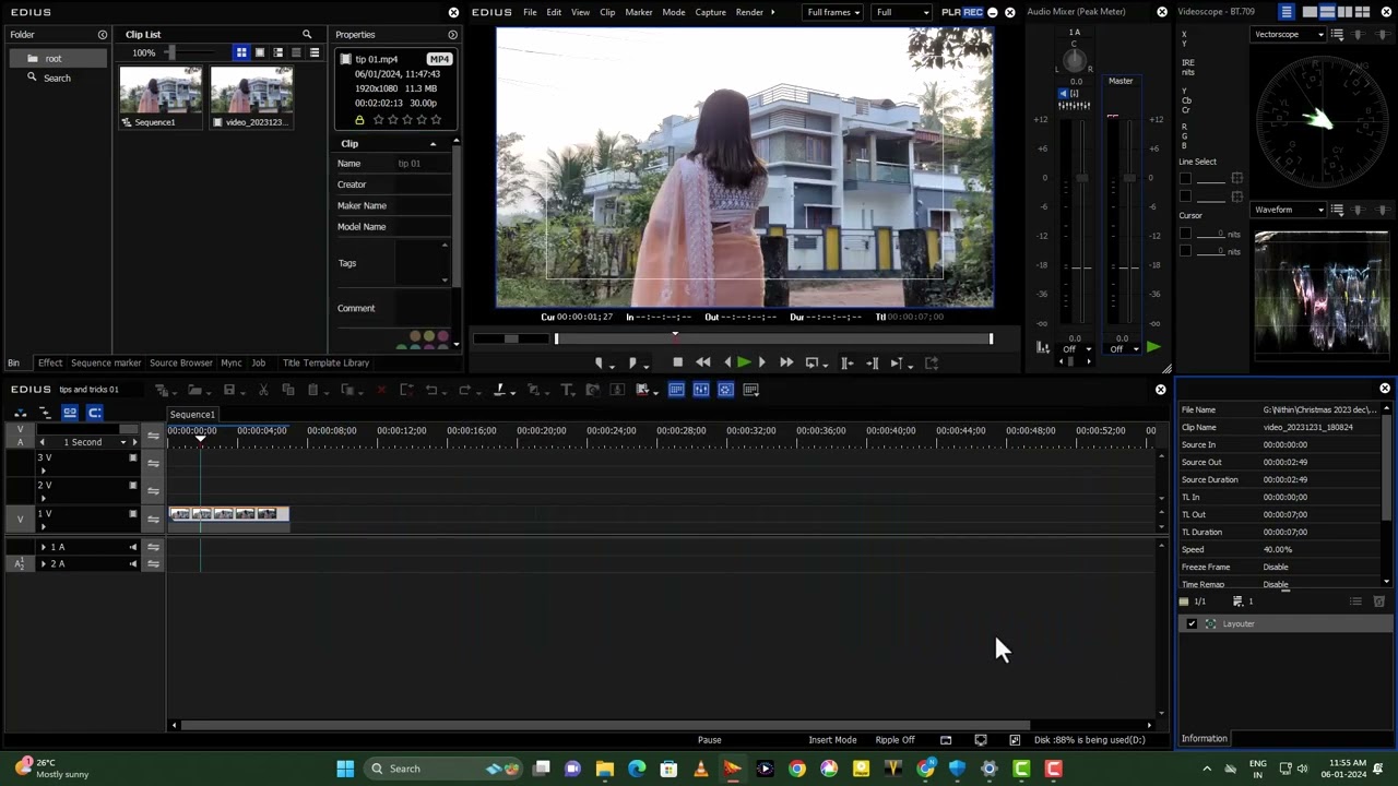 Cinematic Clip opening in 30sec Edius in KANNADA Edius tips and tricks