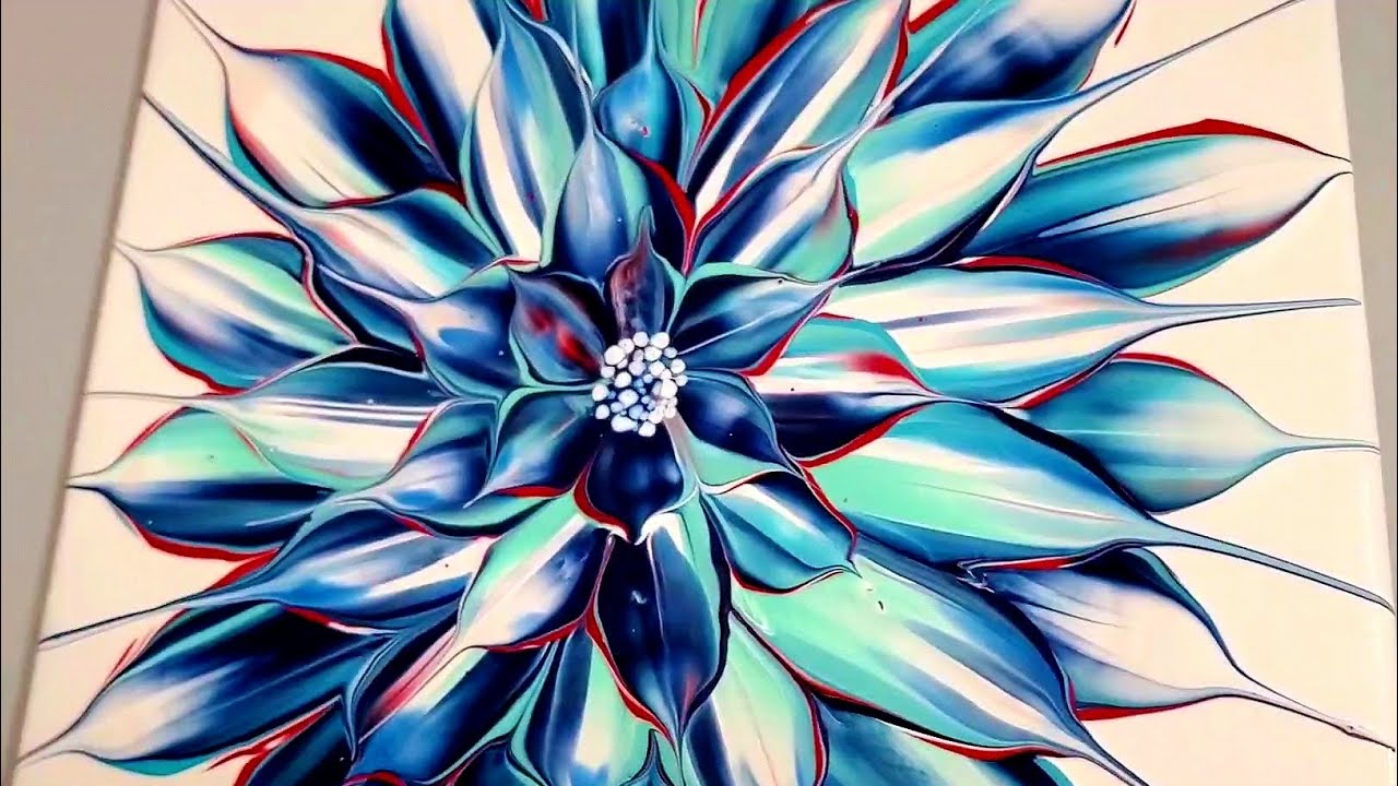 Absolutely Stunning 3D Effect Flower Using Pre-mixed Paints - Acrylic Pouring Paint #fluidart