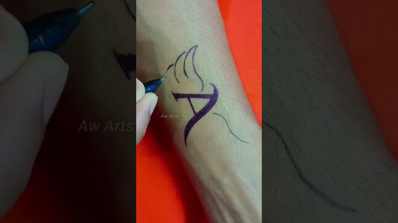 Temporary A name letter tattoo | A letter tattoo