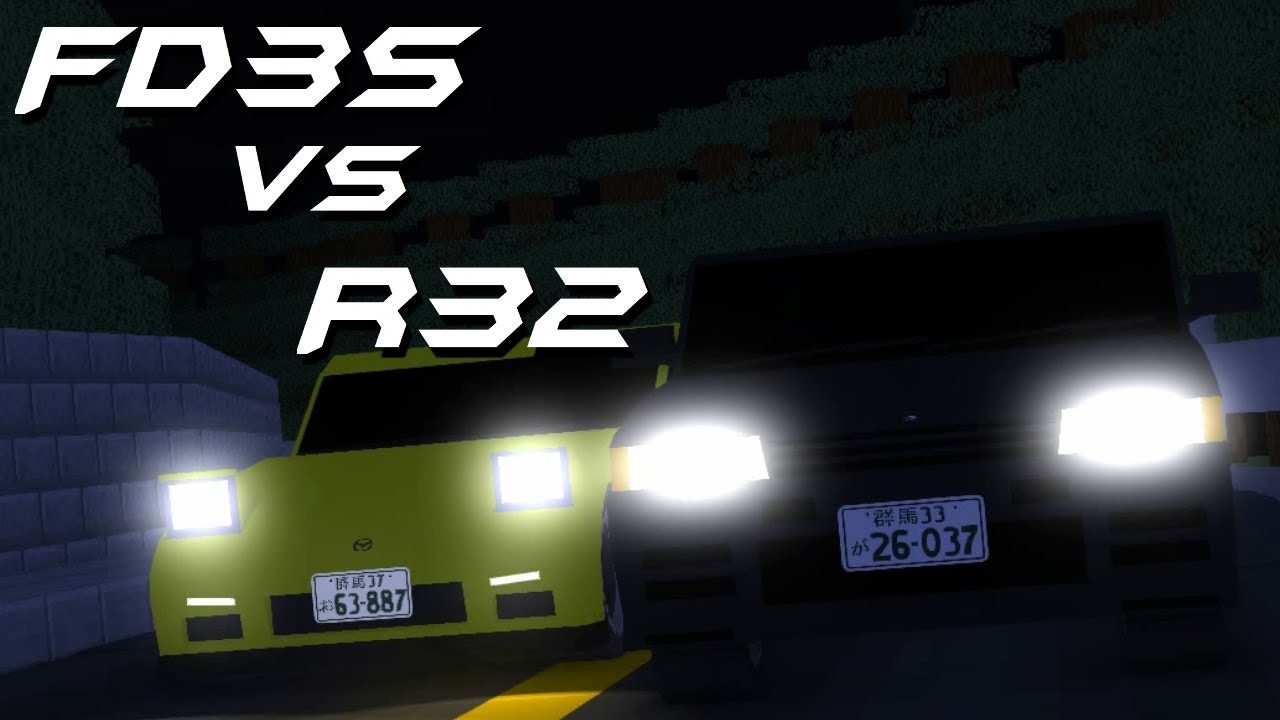 Initial D Battle Stage - FD3S Vs R32 (Minecraft Animation)