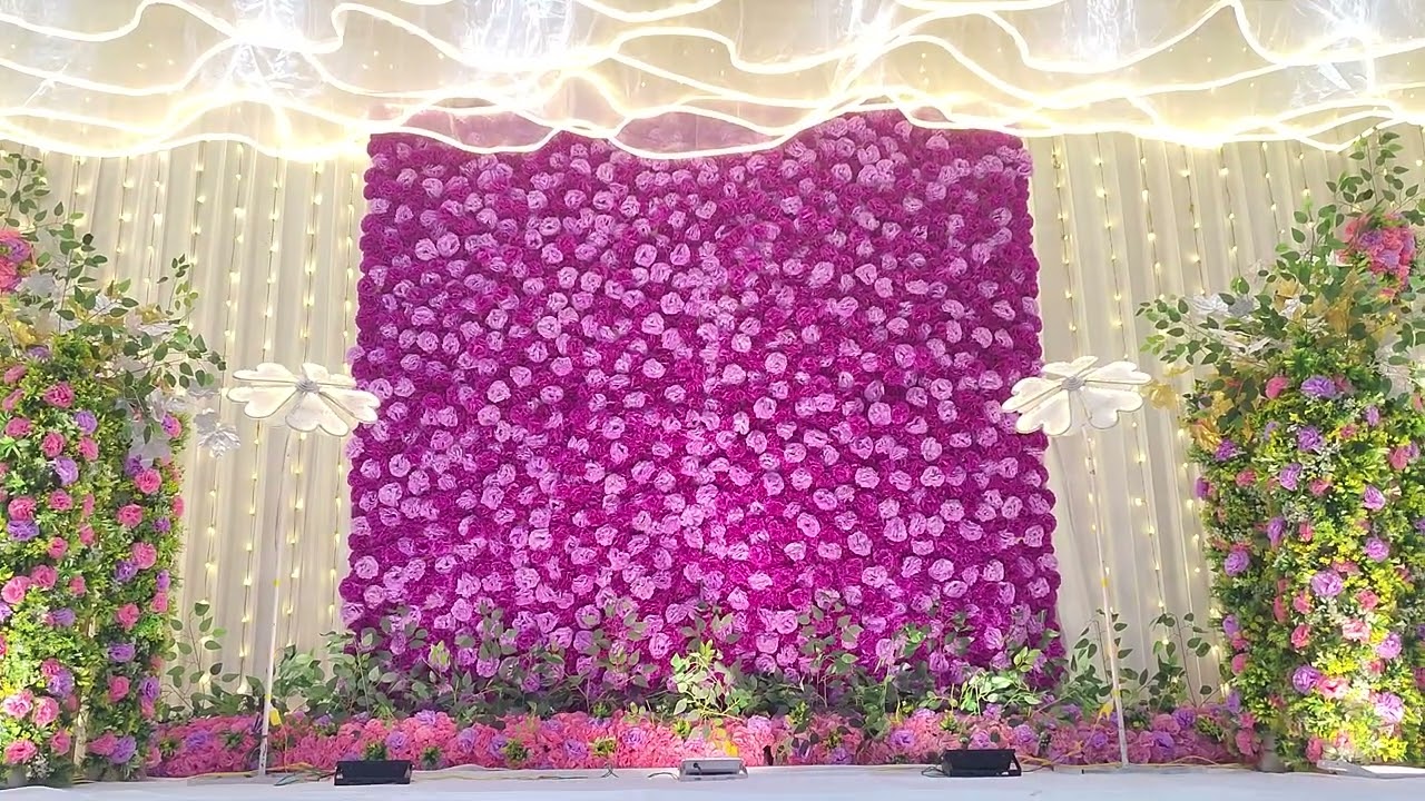 Purple Theme Flower Decorators Trichy|Wedding and Event planners Trichy|Reception Stage Decor Trichy