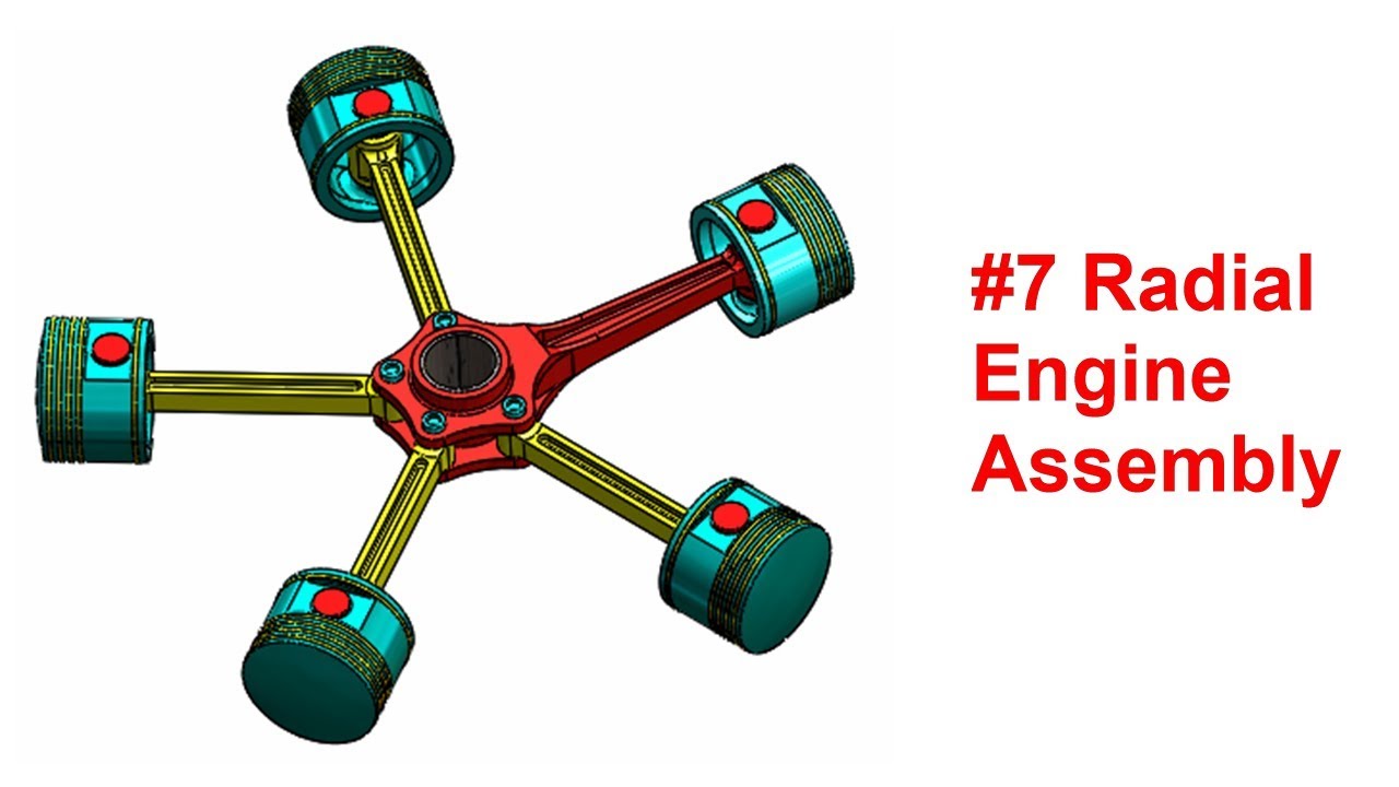 💫CREO TUTORIAL || Design of Radial engine assembly.