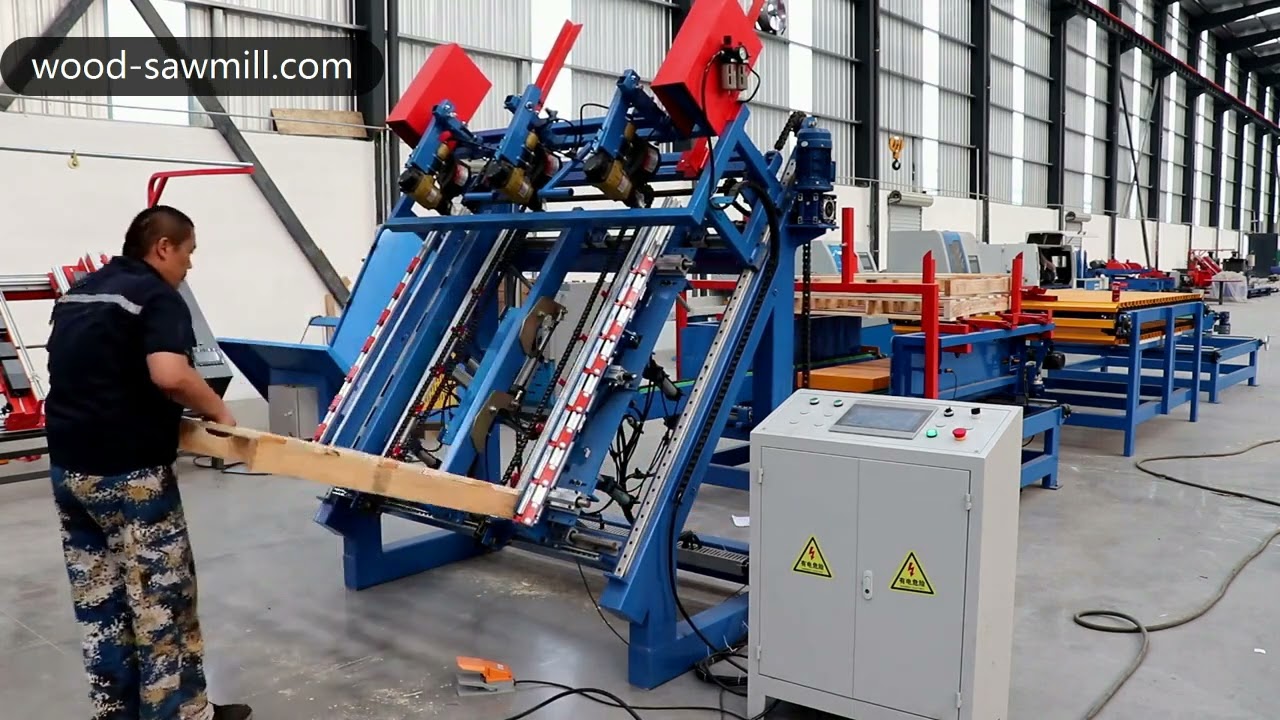 Semi-Automatic American Stringer Type Pallet Nailing Machines Operation Video Show