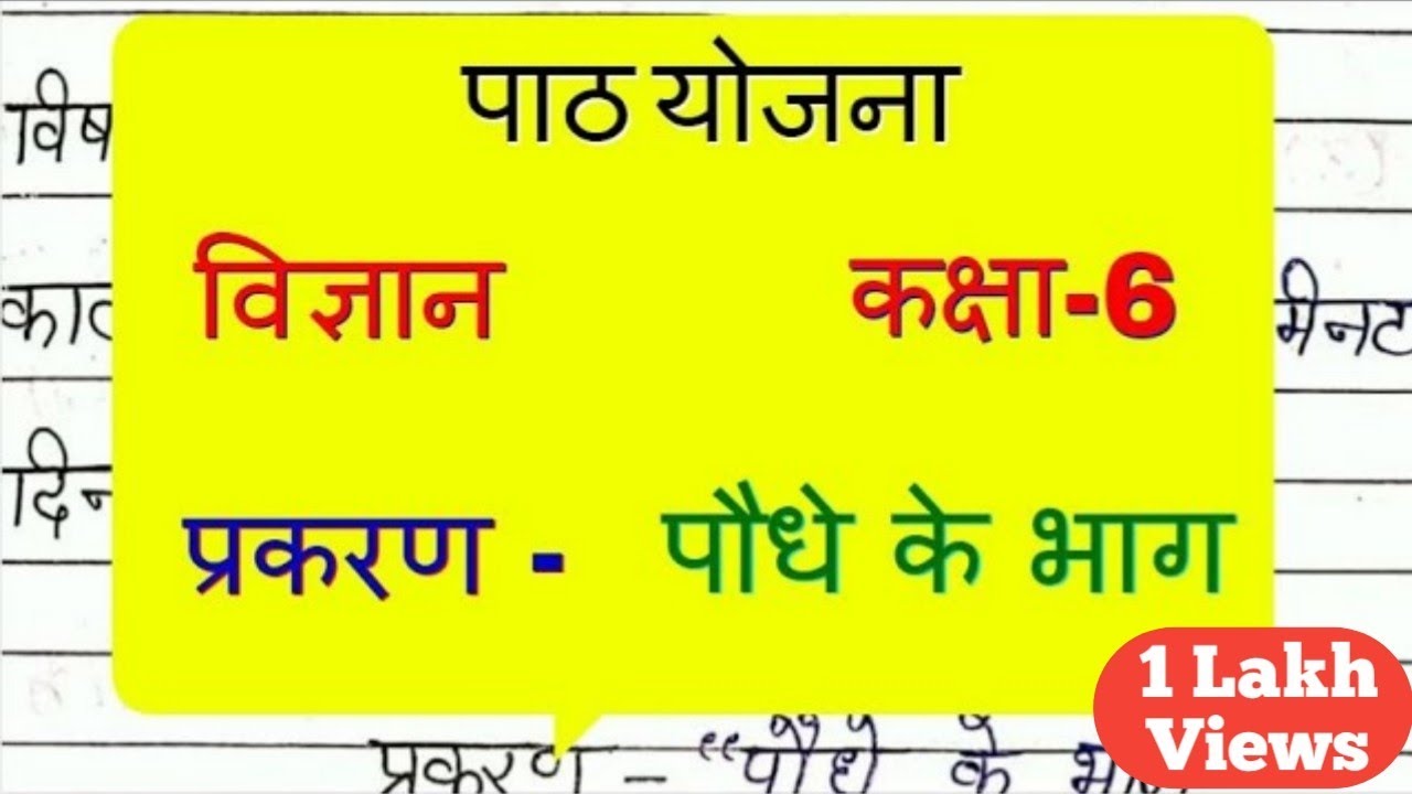 विज्ञान पाठ योजना कक्षा 6/7 - पौधे के भाग | Science Lesson Plan class-6 for B.ed/D.el.ed