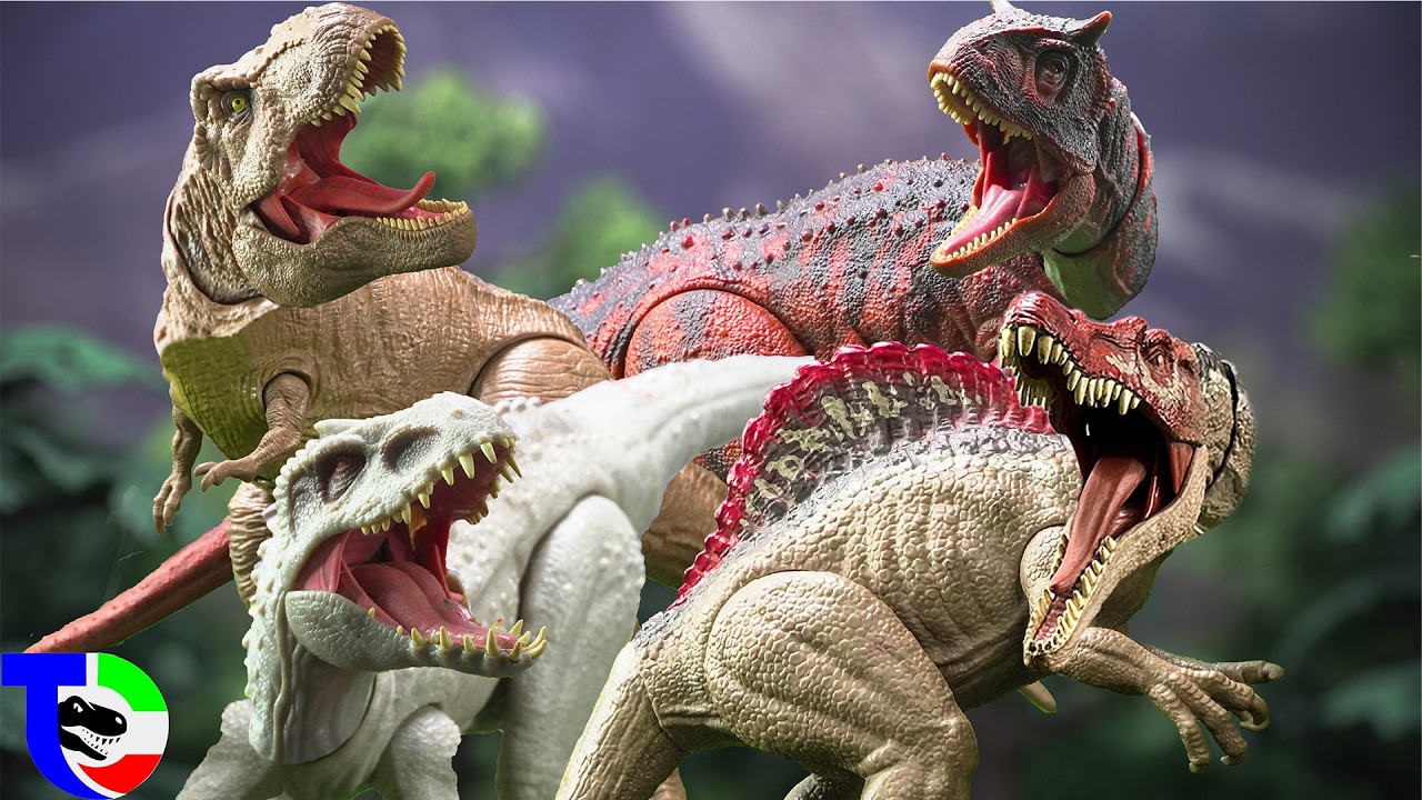 SPINOSAURUS VS CARNOTAURUS VS T-REX VS INDOMINUS 🦖 Jurassic World| TCF CREATOR