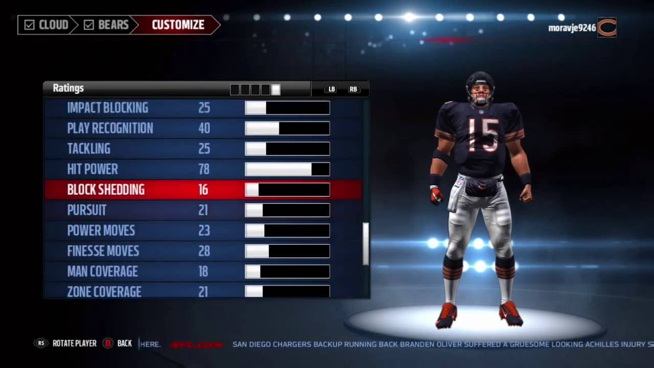 Creating a player in Madden NFL 17