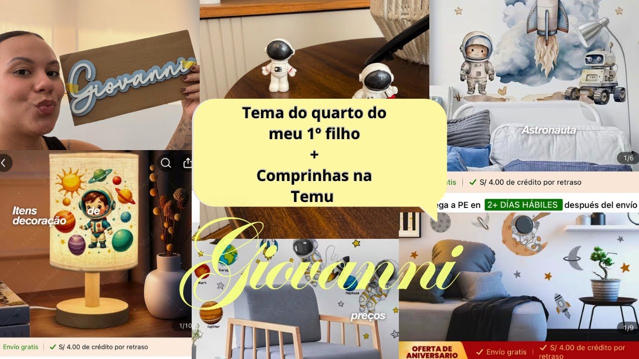 Descobrindo o TEMA do quarto do meu bebê + Comprinhas na Temu 👶🚀