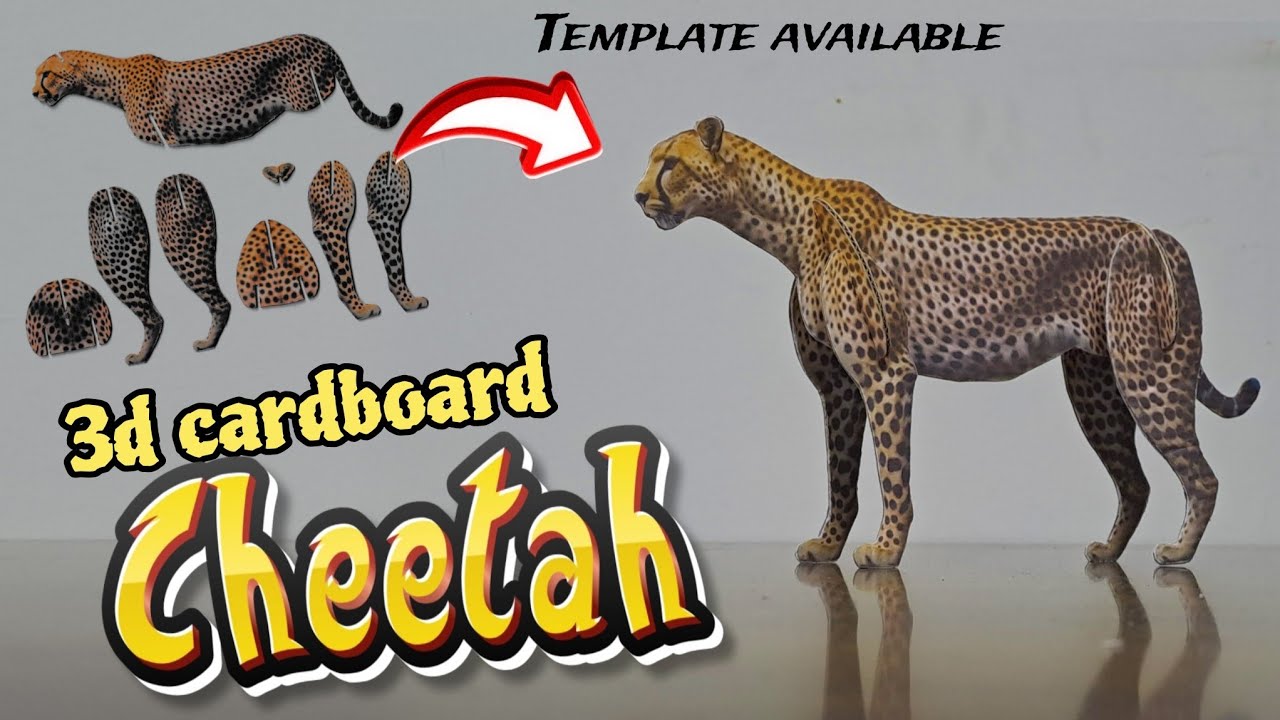 How to make a Cheetah with cardboard | cardboard animals | cardboard cutout