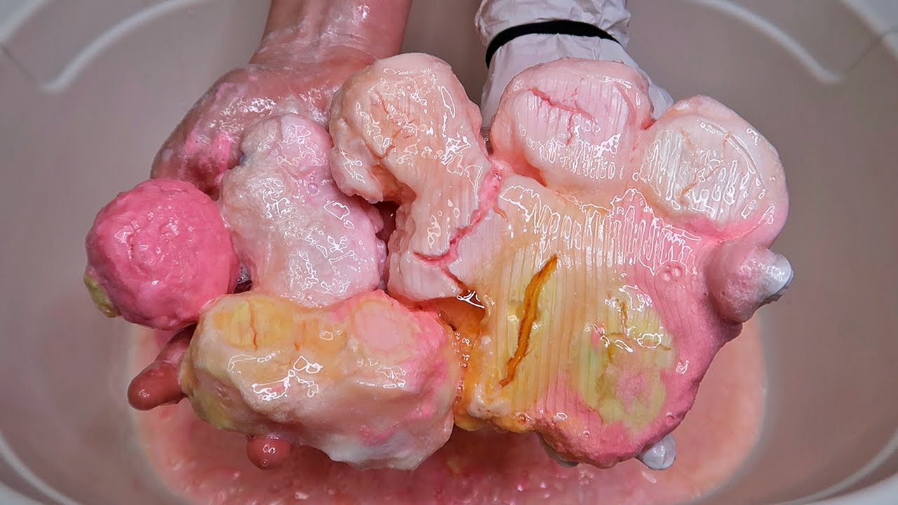 ASMR Recycled Mushy Soap and Sponge 🧽 Sponge Squeezing