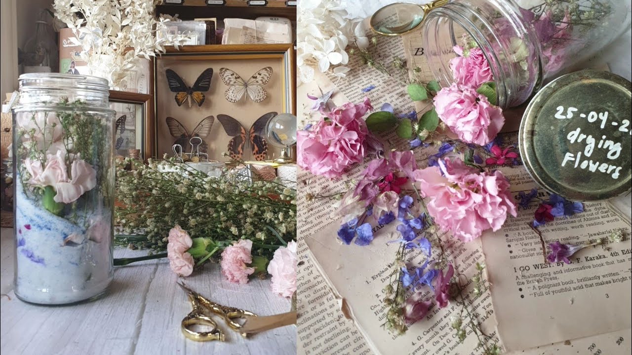 how to dry flowers fast & keep colors • silica gel sand tutorial [craft vlog]