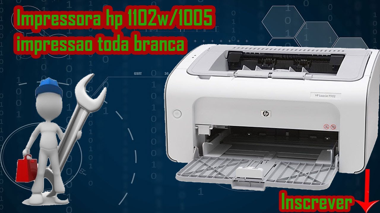 Impressora Hp P1102w impressão toda branca solução
