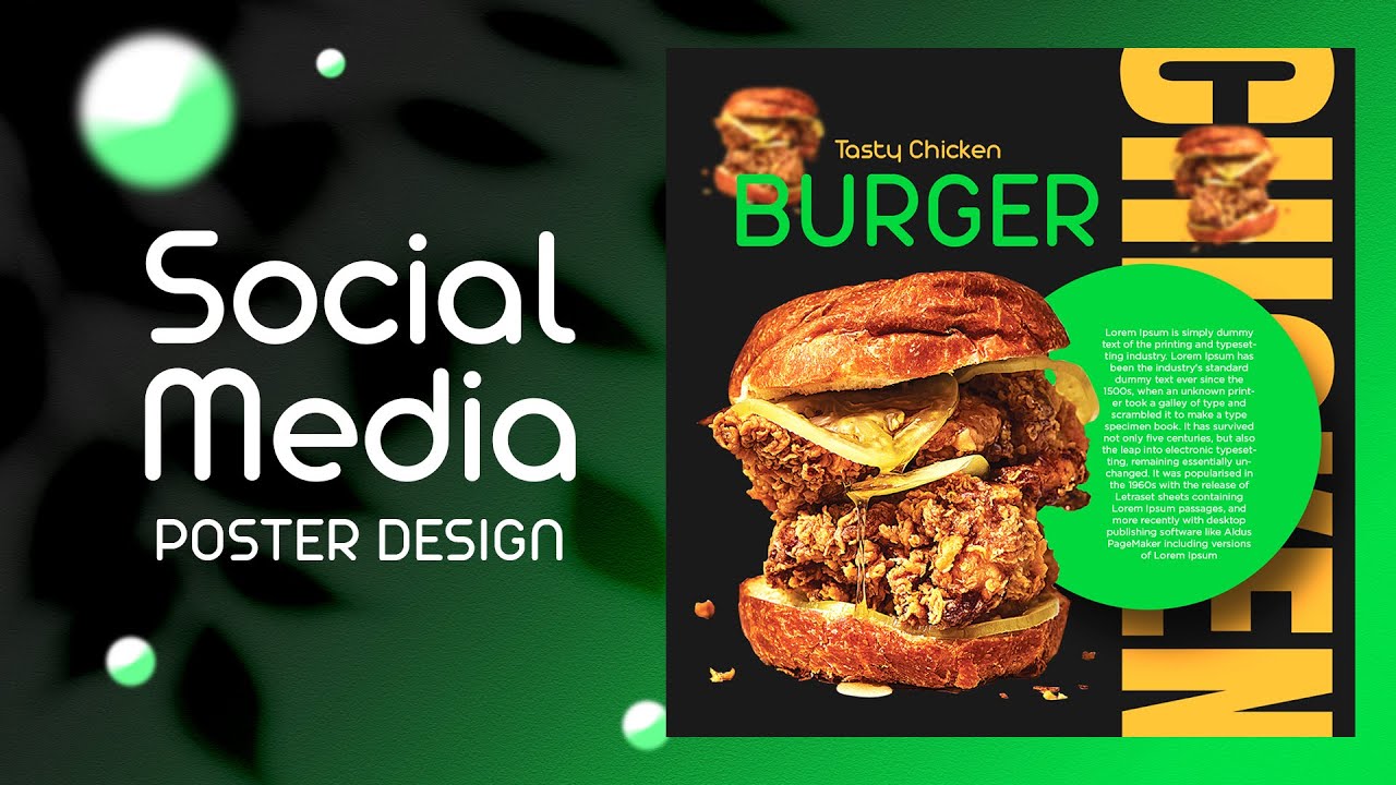 Restaurant Food Social Media Post Design | Photoshop Tutorial