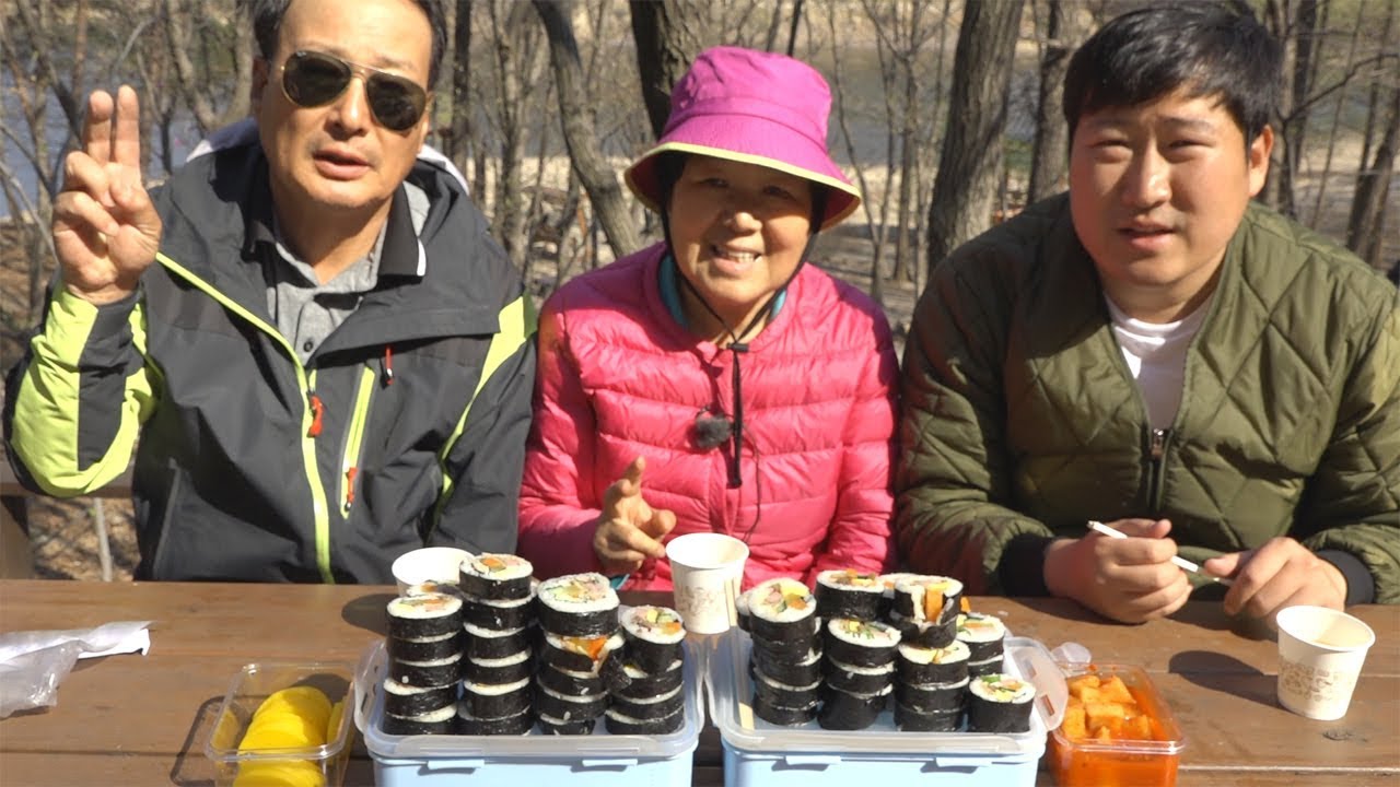 봄맞이 나들이!! 나들이엔 [[김밥(Gimbap)]] 이지~요리&먹방!! - Mukbang eating show