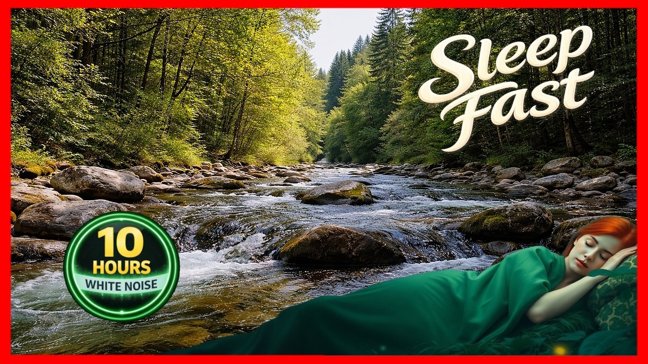 River Nature Sounds for Sleep, Gentle Water Flow All Night