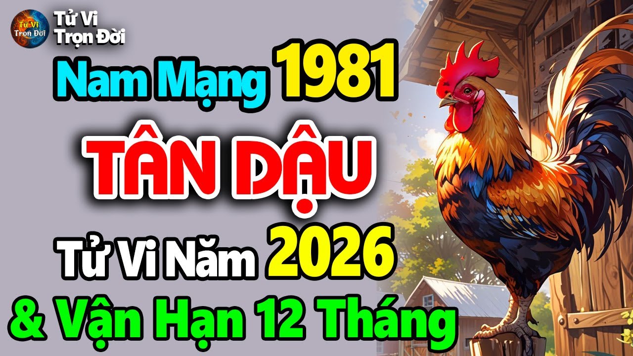 Tử vi Tân Dậu 1981 nam mạng, năm 2026: Gà vàng cất tiếng gáy, danh tiếng vang xa, tiền tài tự đến.
