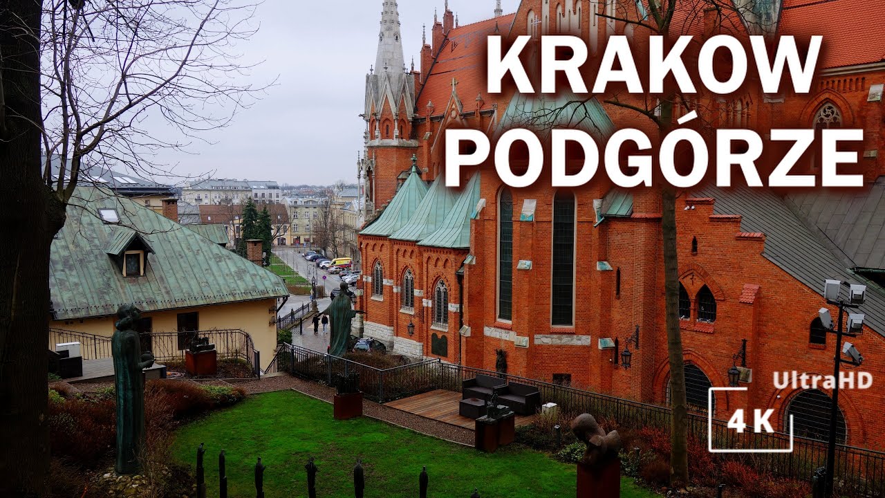 Walk in Podgórze district of Krakow, Poland | Spacer po Podgórzu, Kraków | 4K City Tour