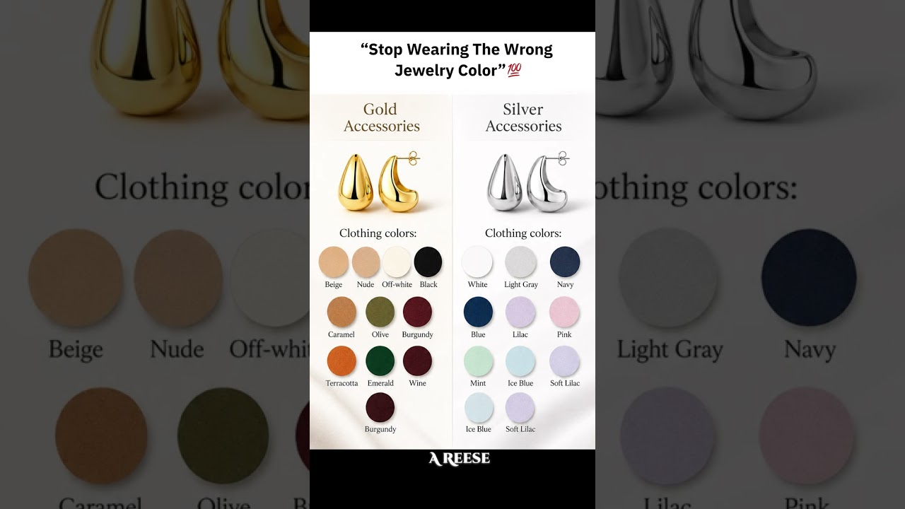 How to Match Gold & Silver Accessories With Any Outfit ✨ #fashiontips #styletips #goldjewelry