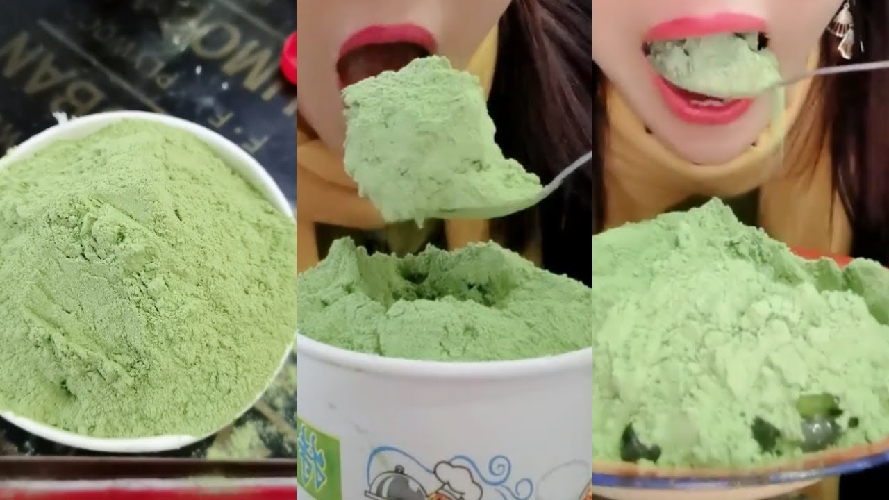 얼음먹방 HEAVY MATCHA POWDERY ICE EATING ASMR 💚🍵 POWDERY CRUNCH ICE 녹차 | Матча | 抹茶