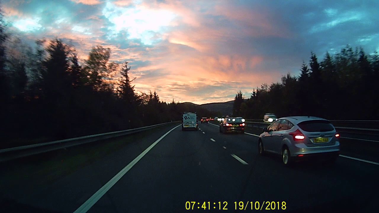 Beautiful fiery red sky on Edinburgh bypass 2