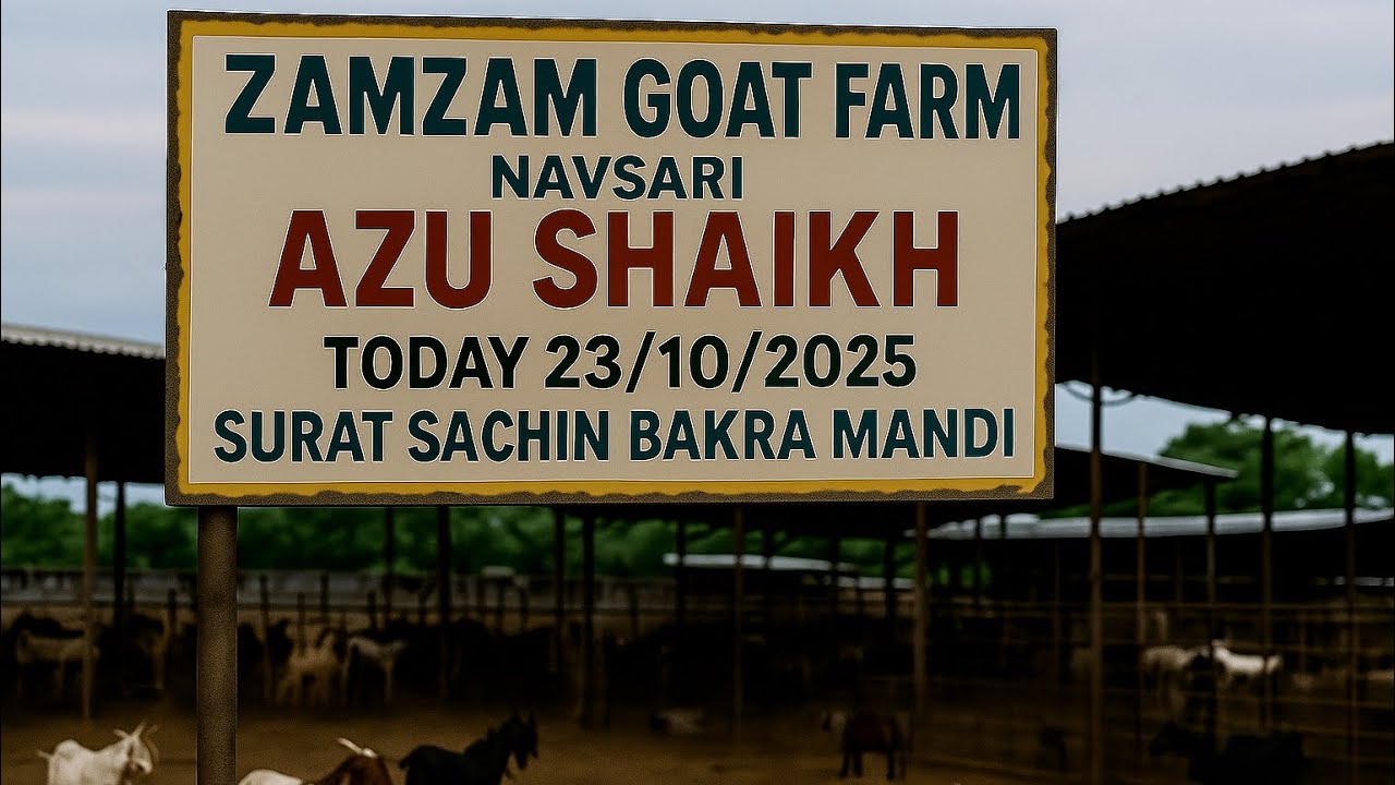 SURAT SACHIN BAKRA MANDI 23/10/2025  ,BY :- ZAMZAM GOAT FARM NAVSARI (AZU BHAI)