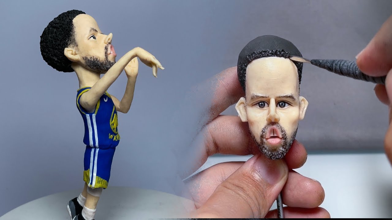 Stephen Curry's Funny Sculpture made from polymer clay, sculpture timelapse | Kay's Clay