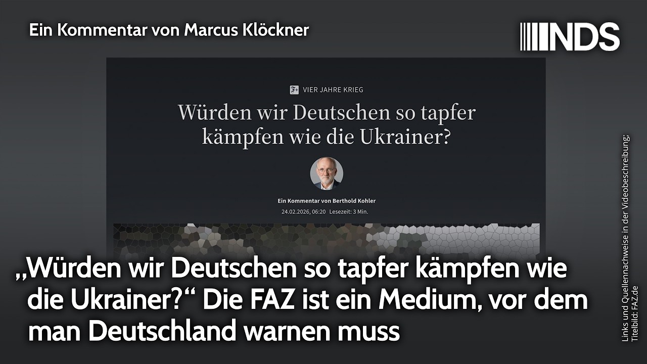 „Würden wir Deutschen so tapfer kämpfen wie die Ukrainer?“ Man muss Deutschland vor der FAZ warnen