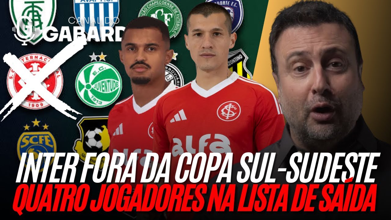 Inter fora da Copa Sul-Sudeste | Quatro jogadores na lista de saídas
