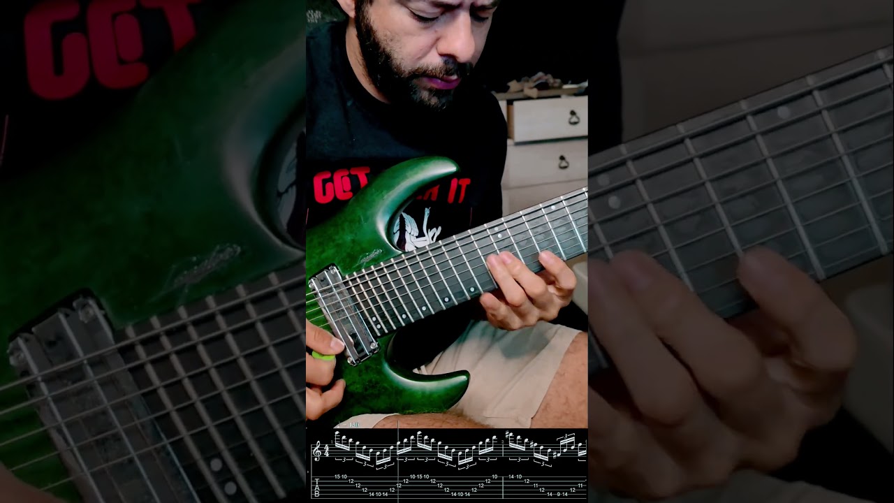 sweep picking melody with tabs. Subscribe for more! #8string #guitartab #sweeppicking #guitarlesson