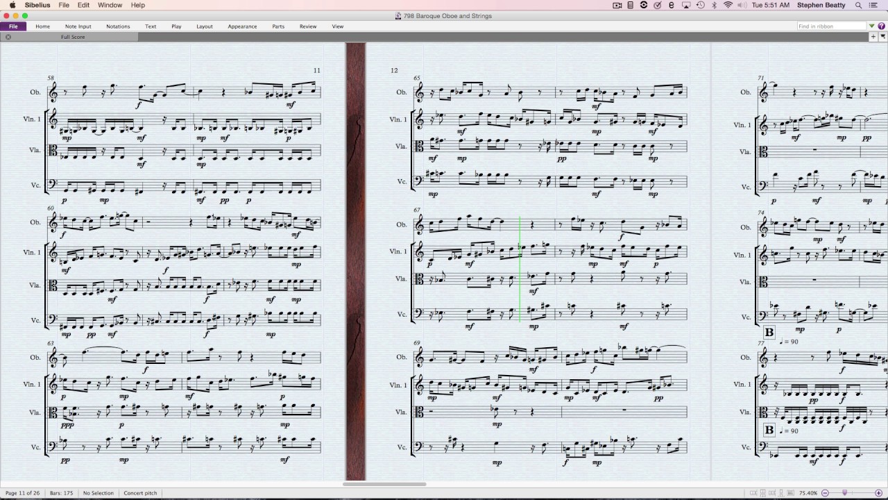 798 Baroque Oboe  and Strings (scrolling score)