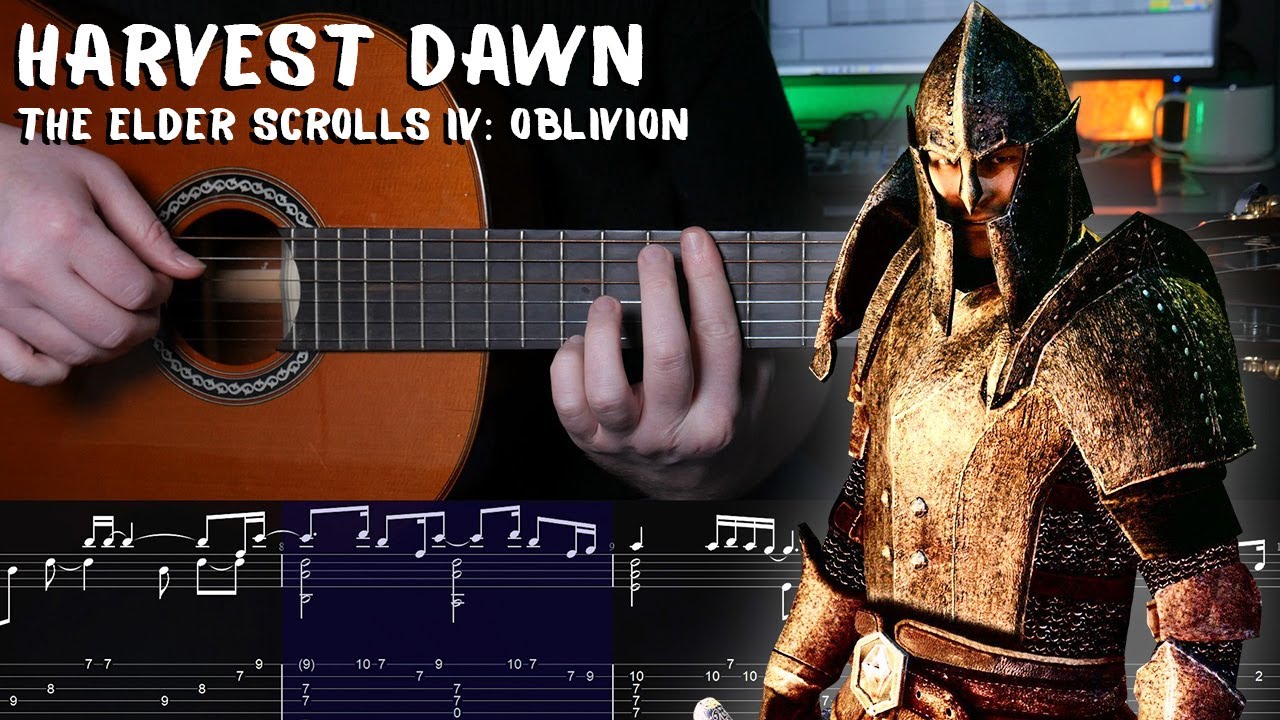 Harvest Dawn - The Elder Scrolls IV: Oblivion  - Fingerstyle Guitar Tutorial + TAB | Jeremy Soule